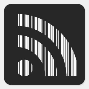 Pegatina Cuadrada diseño de patrón de código de barras logotipo códi