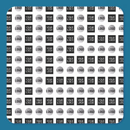 Pegatina Cuadrada Diseño de patrón de logotipo geométrico 2