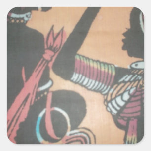 Pegatina Cuadrada Diseño de patrones de arte de tradición y cultura 