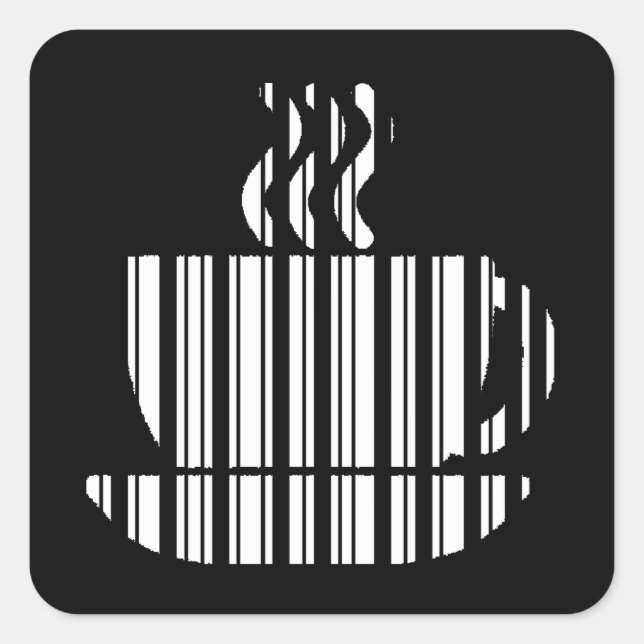 Pegatina Cuadrada Diseño de patrones de código de barras de bloqueo  (Anverso)