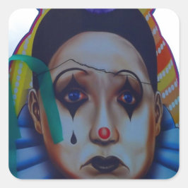 Pegatina Cuadrada Diseño de payasos de carnaval
