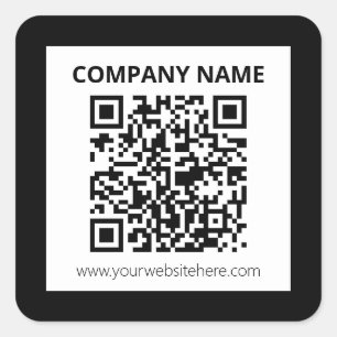 Pegatina Cuadrada Diseño de Personalizable sencillo y código QR edit