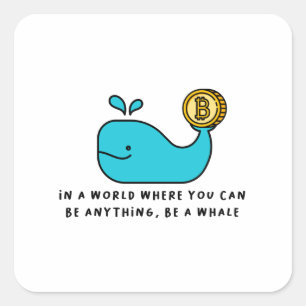 Pegatina Cuadrada Diseño de Personalizado de inversor criptográfico 
