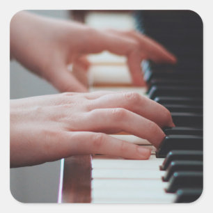 Pegatina Cuadrada Diseño de piano de bonito