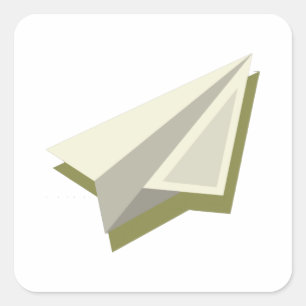 Pegatina Cuadrada Diseño de plano de papel piloto