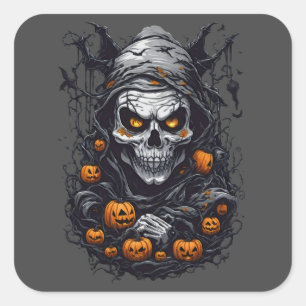 Pegatina Cuadrada Diseño de Scray Halloween
