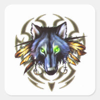 Diseño de tatuajes de lobo tribal