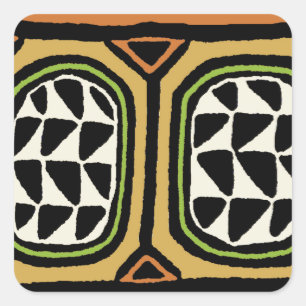 Pegatina Cuadrada Diseño de Textil Africano Kuba
