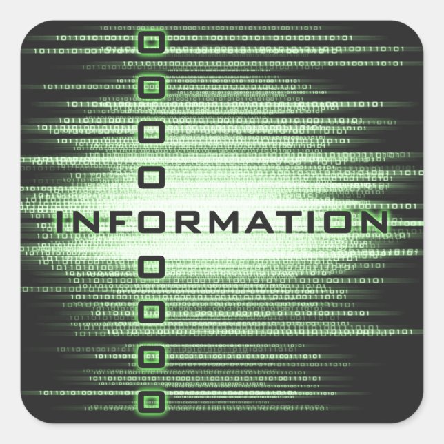 Pegatina Cuadrada Diseño de texto de información (Anverso)