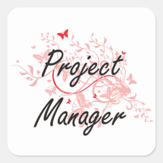 Pegatina Cuadrada Diseño de trabajos artísticos de Project Manager c