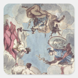 Pegatina Cuadrada Diseño de un techo