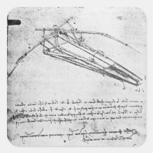 Pegatina Cuadrada Diseño de una máquina voladora
