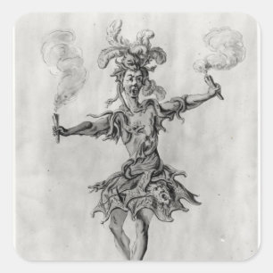 Pegatina Cuadrada Diseño de vestuario para el ballet "Medusa"