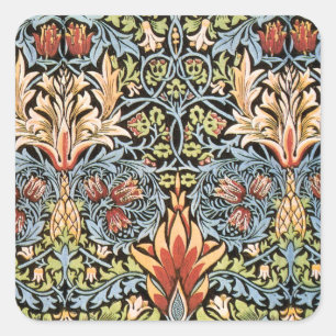 Pegatina Cuadrada Diseño de William Morris Snakeshead