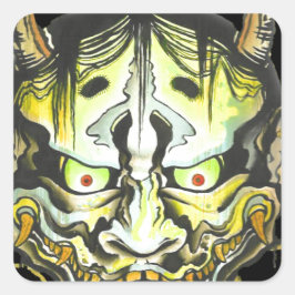 Pegatina Cuadrada Diseño del demonio Oni