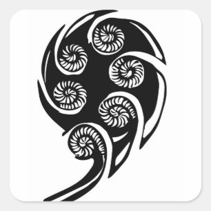 Pegatina Cuadrada diseño del koru del aotearoa