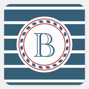 Pegatina Cuadrada Diseño del monograma