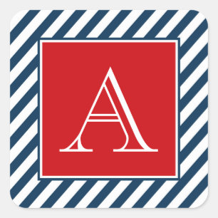 Pegatina Cuadrada Diseño del monograma