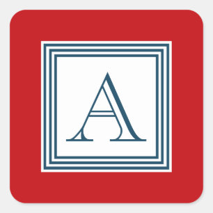 Pegatina Cuadrada Diseño del monograma