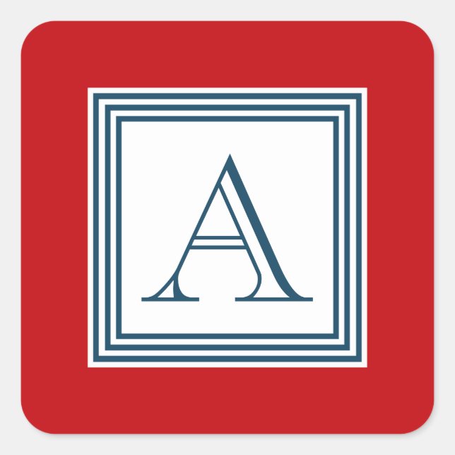 Pegatina Cuadrada Diseño del monograma (Anverso)