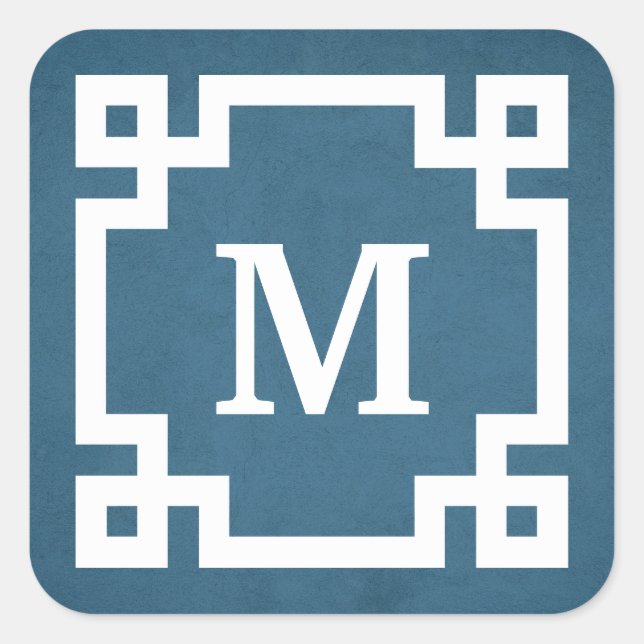 Pegatina Cuadrada Diseño del monograma (Anverso)