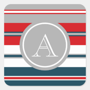 Pegatina Cuadrada Diseño del monograma