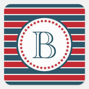 Pegatina Cuadrada Diseño del monograma