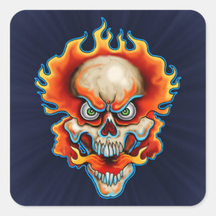 Pegatina Cuadrada Diseño del respiradero del fuego