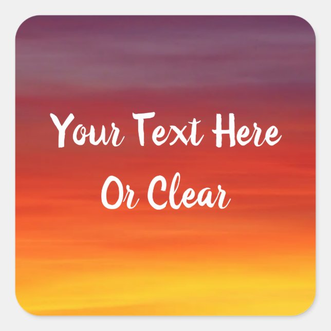 Pegatina Cuadrada Diseño del Safari Sunset Africano (Anverso)