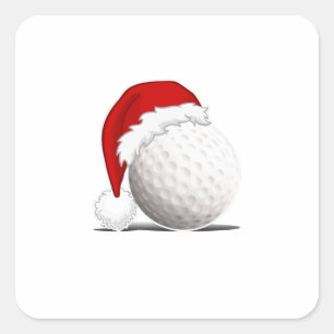 Pegatina Cuadrada Diseño del ventilador de Guay Xmas Golf Feliz Navi