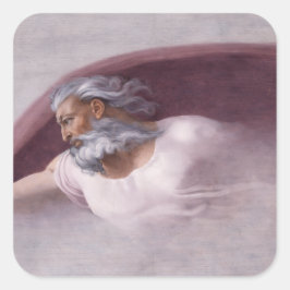 Pegatina Cuadrada Diseño devocional renacentista Dios Padre