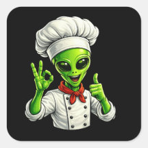 Diseño Divertido de Chef Alien Cute Espacio Cocine