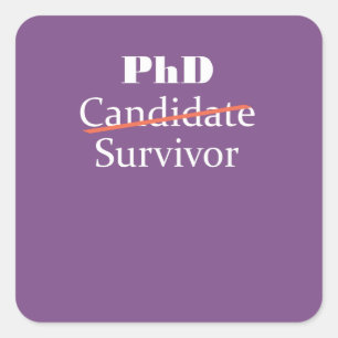 Pegatina Cuadrada Diseño divertido del regalo del superviviente del