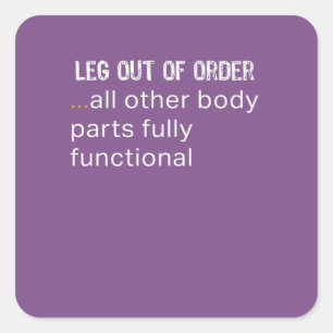 Pegatina Cuadrada Diseño divertido fuera de servicio impresionante