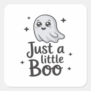 Pegatina Cuadrada Diseño Divertido Solo Pequeño Boo