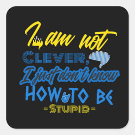 Pegatina Cuadrada Diseño divertido y cerebral