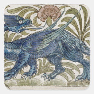 Pegatina Cuadrada Diseño "Dragon" para una baldosa (con c/c sobre pa