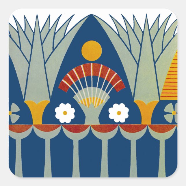 Pegatina Cuadrada Diseño egipcio n.º 7 en Emporio Moffa (Anverso)