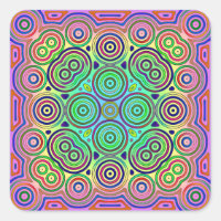 diseño en mosaico de círculos concéntricos colorid