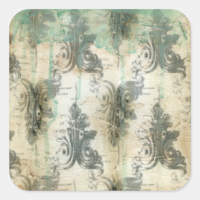 Pegatina Cuadrada Diseño Fleur De Lis moderno (Anverso)