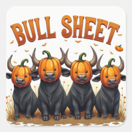 PEGATINA CUADRADA DISEÑO HALLOWEEN DE HOJA DE BULL