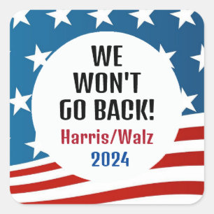 Pegatina Cuadrada Diseño Harris/Walz 2024