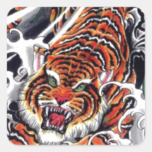 Diseño japonés de tigre y arce