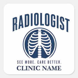 Pegatina Cuadrada Diseño Médico de Imagen Radiológica