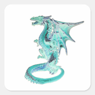 Pegatina Cuadrada Diseño Místico Azul Cielo Fantasía