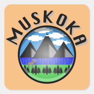 Pegatina Cuadrada Diseño Muskoka (Versión 2) - Toalla de playa