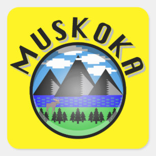 Pegatina Cuadrada Diseño Muskoka (Versión 2) - Toalla de playa