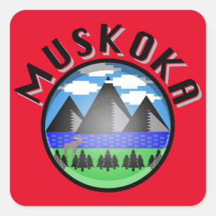Pegatina Cuadrada Diseño Muskoka (Versión 2) - Toalla de playa
