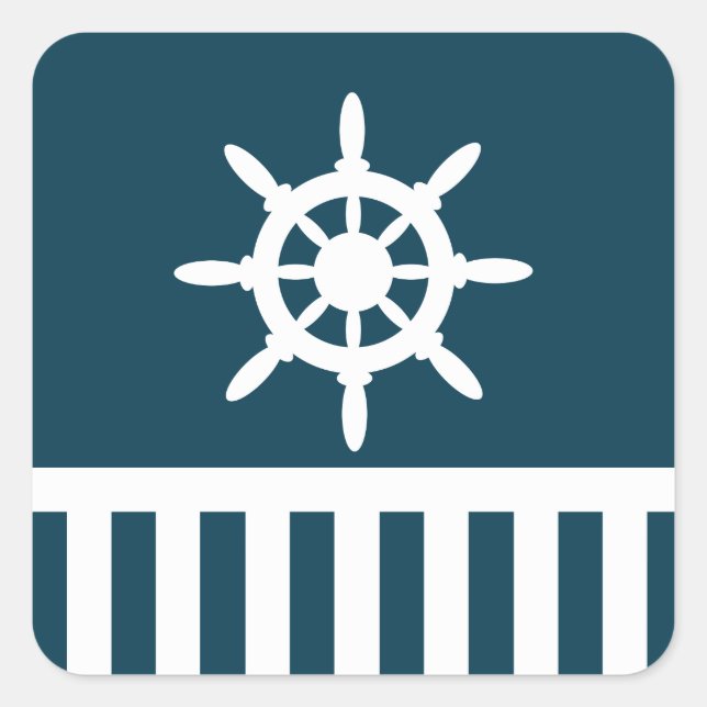 Pegatina Cuadrada Diseño náutico (Anverso)