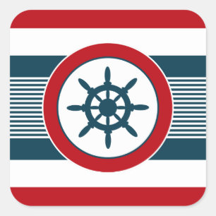 Pegatina Cuadrada Diseño náutico
